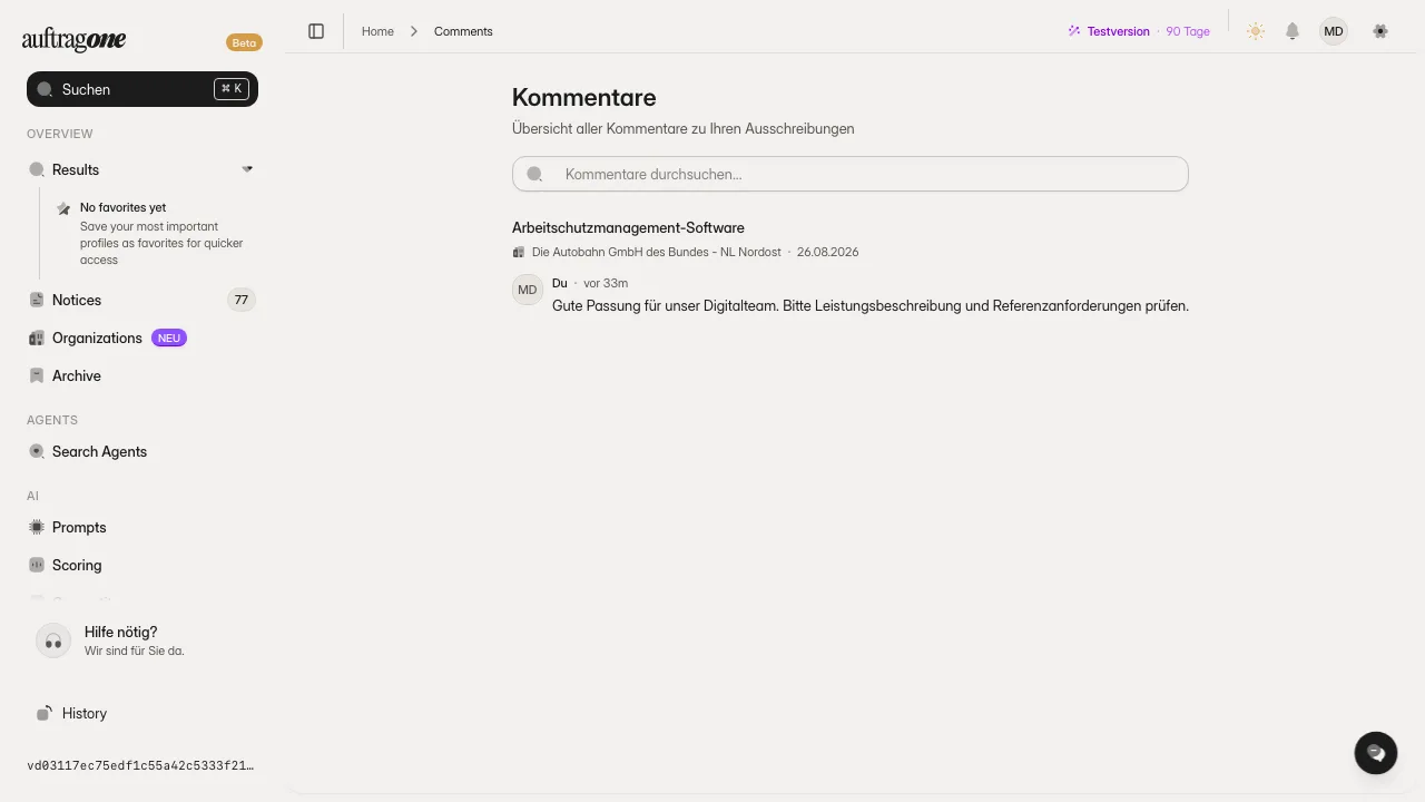 Kommentarübersicht