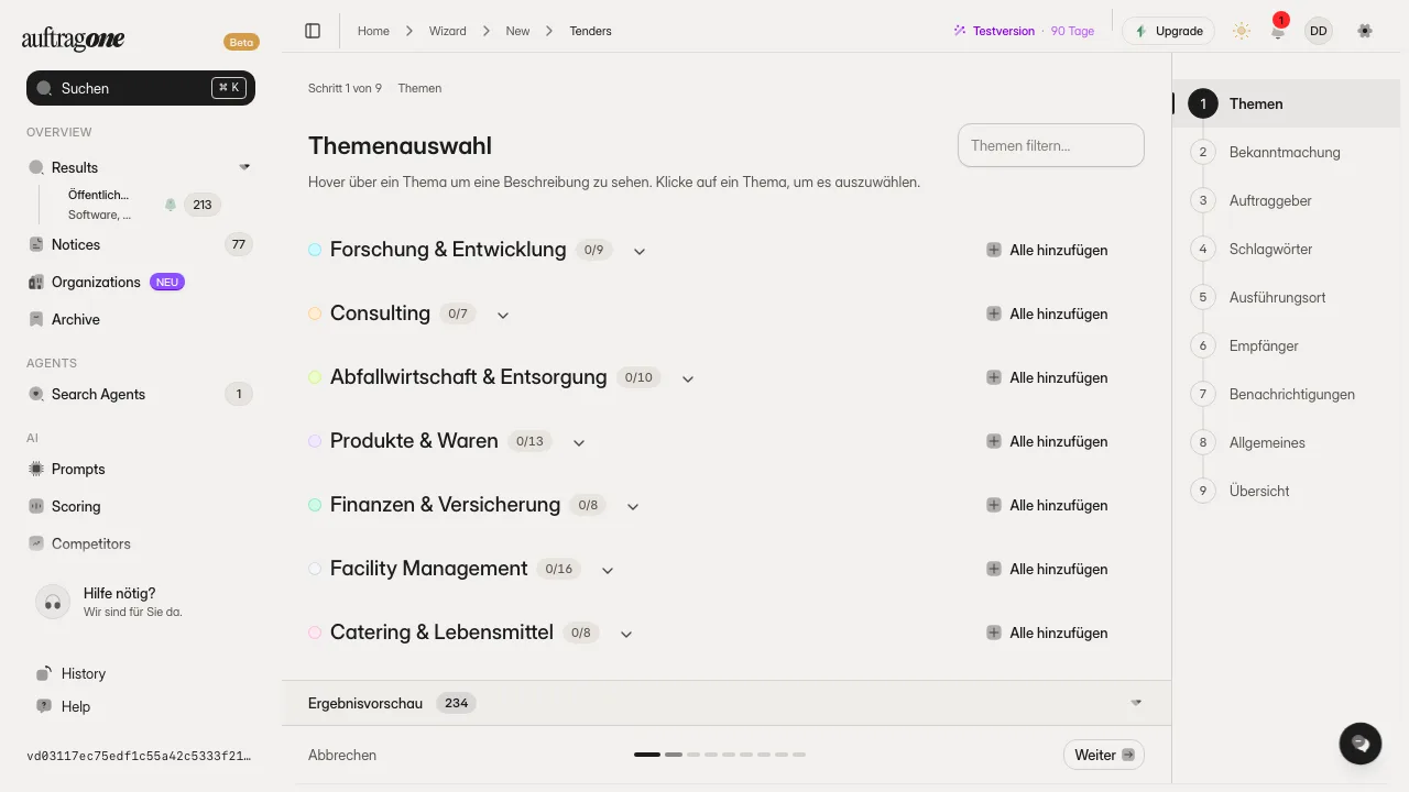 Suchagenten-Assistent
